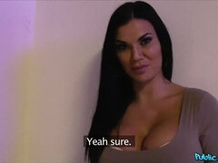 Fake-boobed brunette Jasmine Jae impaled for cash by agent