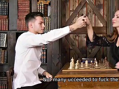 MATURE4K. Chess game ends with hot sex for mature and her young rival