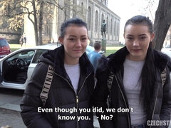 素人, 茶髪の, イく瞬間, チェコ, アウトドア, 三人, オッパイの, 双子