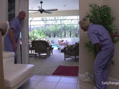 Culo, Rubia, Corridas, Polla, Hd, Medias largas, Tatuaje, Trio