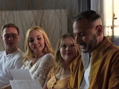 Blondine, Blasen, Braunhaarige, Gruppe, Milf, Orgie, Pornostars, Rau