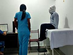 IT HAPPENED AT THE CLINIC!! A FEMALE DOCTOR AND NURSE SEDUCE A PATIENT. THEY FUCK HIM ON THE STRETCHER