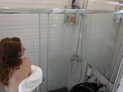 My GF Foxy Lee Takes Hot Shower & Masturbates Solo Teen Pussy 4K