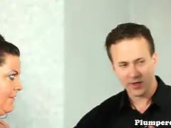 Huge BBW getting drilled on the floor