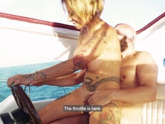 Busty Tattooed MILF fucked on Boat - Gina Snake, Max Cortés Naughty Couple On A - Blowjob