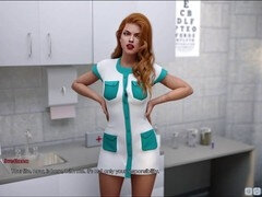 Hot brunette in an erotic game walkthrough with big ass and big boobs