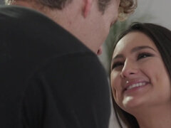 Cute cocksucking stepsister sits on his big boner