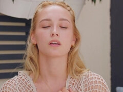 18 jaar, Lieveling, Blond, Vrouw, Masturbatie, Tepels, Orgasme, Alleen