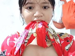 Asiatique, Gros seins, Indonésienne, Masturbation, Solo, Nénés