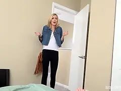 Mooi, Grote lul, Blond, Broeder, Sperma in mond, Schattig, Gezichtspunt, Tieten likken