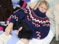 Mohair sweater fetish with intense release and cozy vibes from Sweaterfun