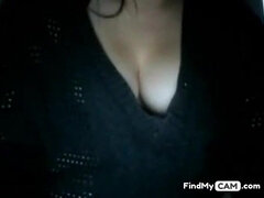 Curvy webcam girl plays with big natural tits - boob play