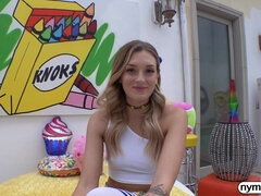 NYMPHO Filling nasty blond hair babe Charlotte Sins up with man milk