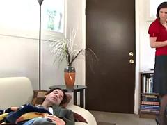 Pijpbeurt, Bruinharig, Sperma shot, Fetisj, Zoenen, Likken, Nylonstof, Secretaresse