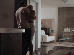 浮気者, チン, 家族, なめる, 淫乱熟女, オマンコ, スカート, オッパイの