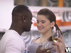 Evelina Darling gets her birthday party off to a brutal start with a black boy and his big cock