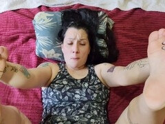 Curious Gd, the nosey queen, enjoys missionary with her hairy pussy