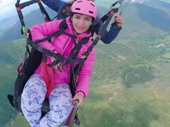 SQUIRTING While PARAGLIDING In 2200 M Above The Sea ( 7000 Feet ) - Footjob