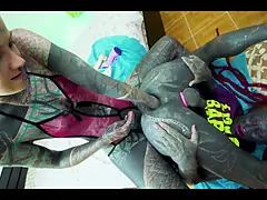 Anaal, Blond, Pijpbeurt, Hd, Naakt, Tatoeage, Tieten likken