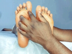 POV foot fetish fun as we take turns worshipping each other's feet with Naughty Boo