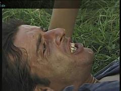 Nana, Blonde, Sucer une bite, Allemand, Léchez, De plein air