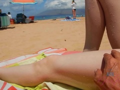 Amateur, Playa, Corrida, Novia, Orgasmo, Al aire libre, Pov, Público