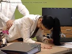 Braunhaarige, Spermaladung, Hd, Geld, Büro, Party, Pov