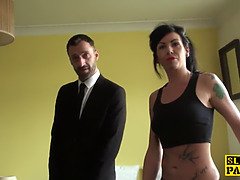 Flexible British bdsm reality wrestling with rough sex, ballsucking, and deepthroating