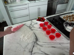 Little pastry chef Megan Sage loves to cook and we love to see her naked, so we made a compromise by making cookies with her while she posed nude.  Ev