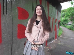 Public Sex for Quick Cash - Student With Appetite For Cock for Few Euro Banknotes - Alisa Horakova