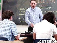 Class Nerd gets drilled hard in uniform & doggystyle in reality