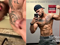 Military muscle stud squirts loads in his face!