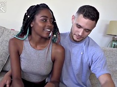 Ricky gets the sloppiest head of his life from a cute ebony