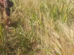 Hot Desi Bhabhi Shows Her Fat Ass to Devar in Wheat Field - Outdoor Sex