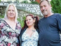 ぽっちゃり, デカ尻, デカチン, フェラチオ, ぽちゃ, バック, 女 人男 人, オッパイの