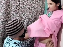 18, 叔母, カップル, インド人, 小柄, オマンコ, ストッキング, ティーン