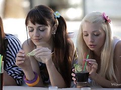 Bare teens in collar