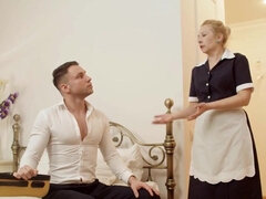 Room service lady gets to enjoy a younger dick inside