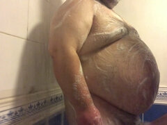 Dirty Bear Gets a Sensual Cleaning Session in the Bathroom