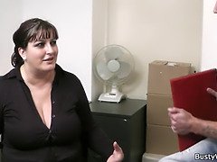 Office sex with busty women at work