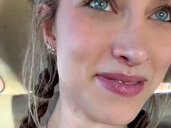 Blowjob in the car with a pretty blonde petite girl. I found her on meetxx.com