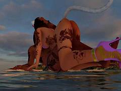 Playa, Tetas grandes, Mamada, Divertido, Sexo duro, Público, Tetas