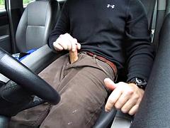Amateur, Voiture, Tir de sperme, Néerlandais, Homosexuelle, Masturbation, De plein air, Public