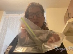 Enthousiasteling, Bruinharig, Arts, Eten, Brillen, Handschoenen, Latex