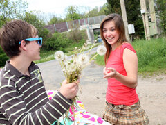 Sucer une bite, Queue, Faciale, De plein air