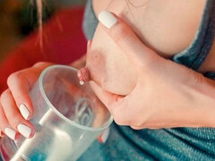 ブロンド, バック, ドレス, フェティッシュ, 淫乱熟女, 母乳, 剃毛, オッパイの