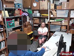 Store officer fucks slut teen shoplifter
