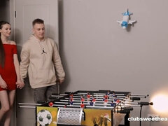 Watch this skinny teen get fucked hard after a hard Fussball game