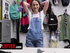 Naughty Teen Sia Woods Gets Intense Cavity Search & Thick Rod From Back - Shoplifting Babe