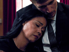 Dana Vespoli says goodbye to hersetepson Oliver Flynn